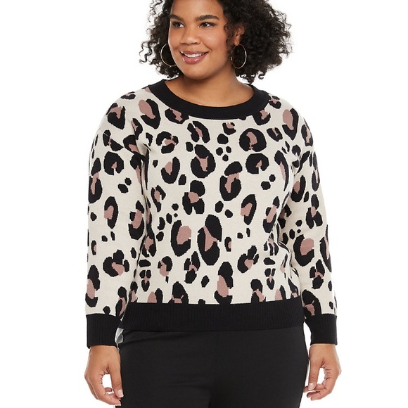 EVRI Sweaters - Plus Size EVRI Animal Print Crewneck Sweater
